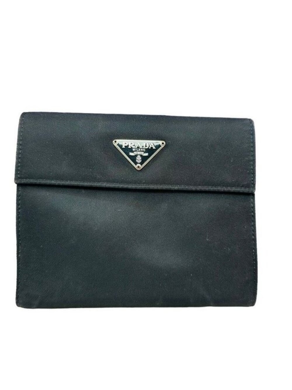 PRADA Milano Unisex Tessuto Nylon/Leather Compact Men’s Wallet Made In Italy